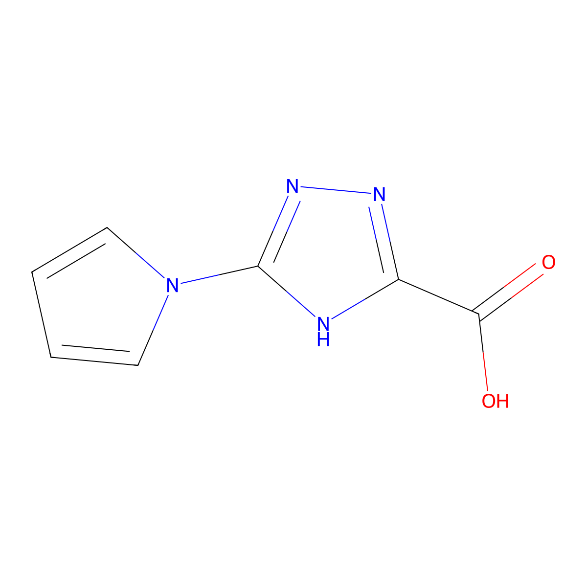 5-(1H-pyrrol-1-yl)-4H-1,2,4-triazole-3-carboxylic acid molecular structure, CAS 383142-90-3