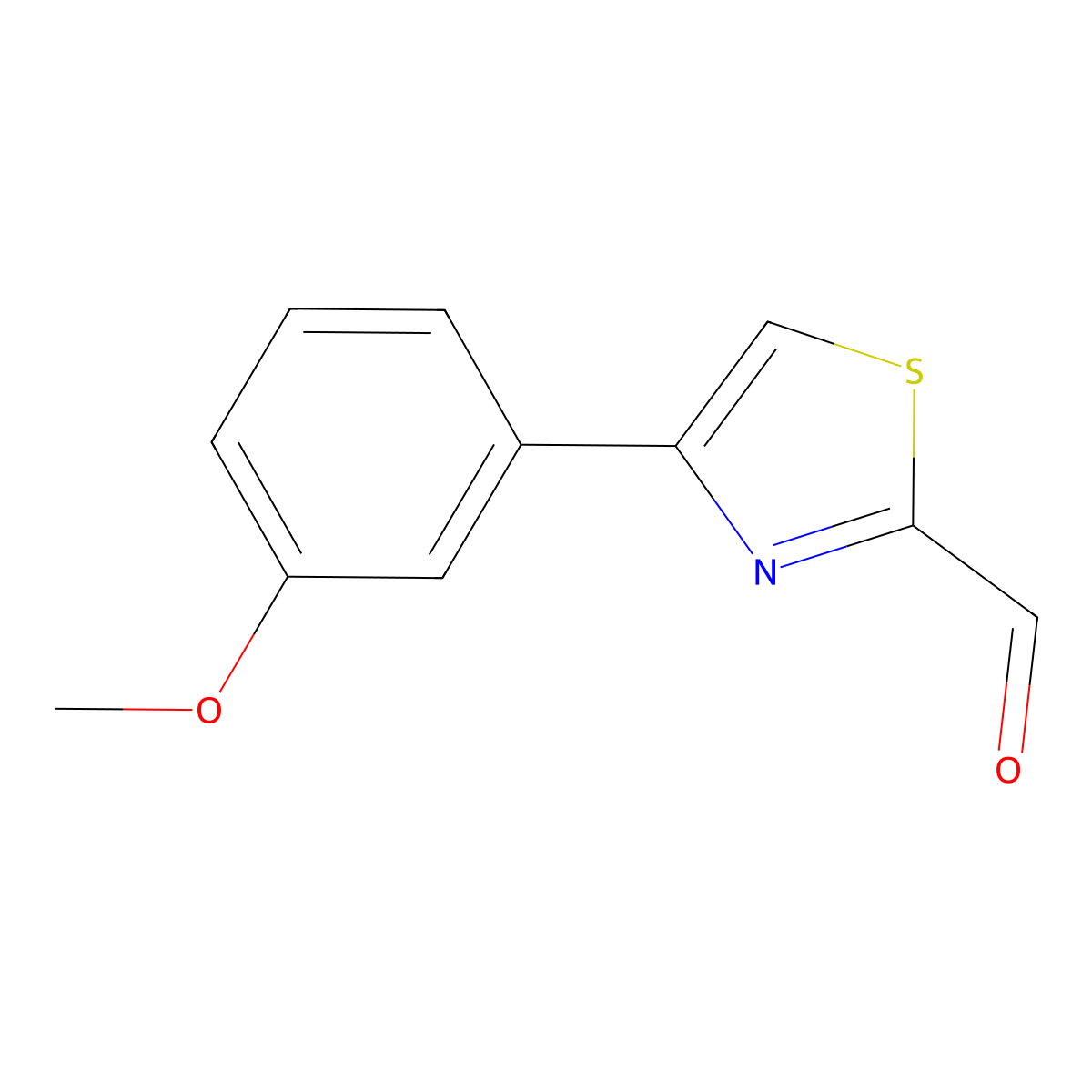 4-(3-Methoxyphenyl)-1,3-thiazole-2-carbaldehyde molecular structure, CAS 383142-95-8