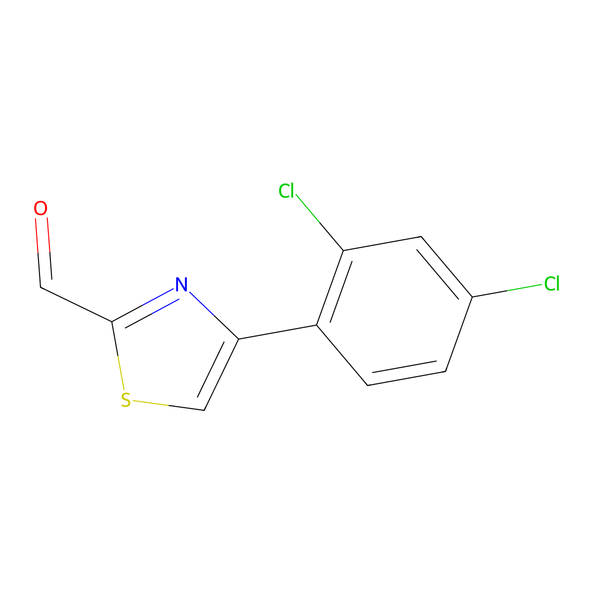4-(2,4-Dichlorophenyl)-1,3-thiazole-2-carbaldehyde molecular structure, CAS 383143-01-9