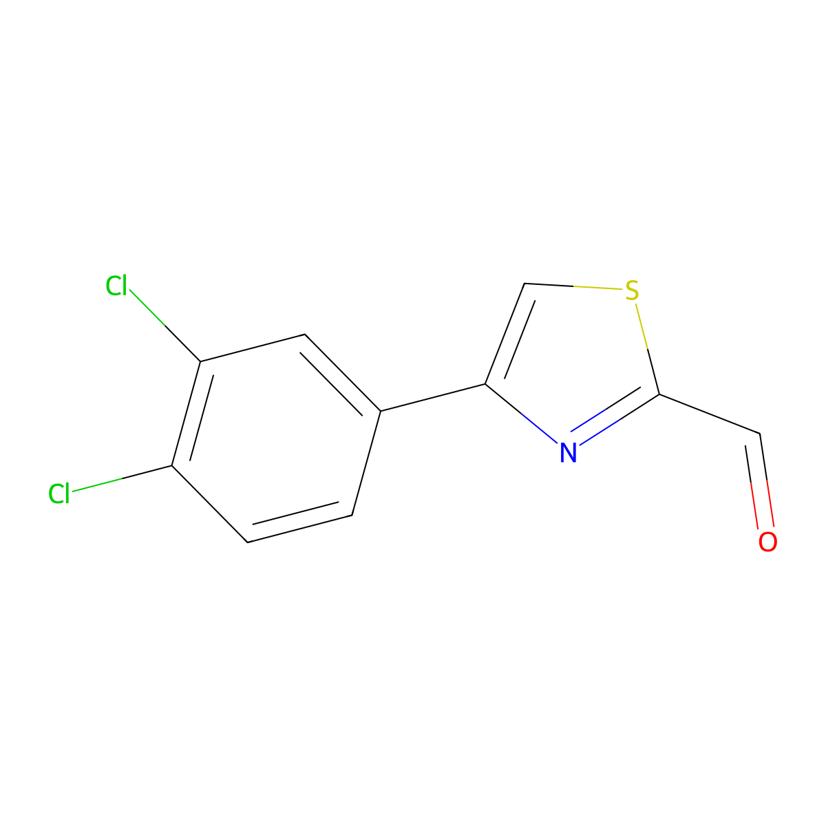 4-(3,4-Dichlorophenyl)-1,3-thiazole-2-carbaldehyde molecular structure, CAS 383143-03-1