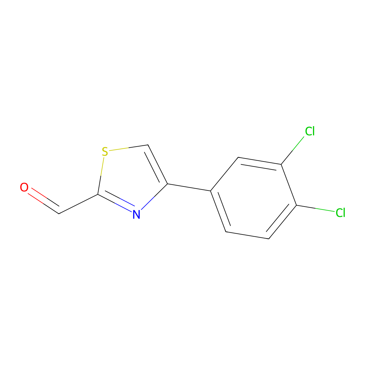 4-(3,4-Dichlorophenyl)-1,3-thiazole-2-carbaldehyde molecular structure, CAS 383143-03-1