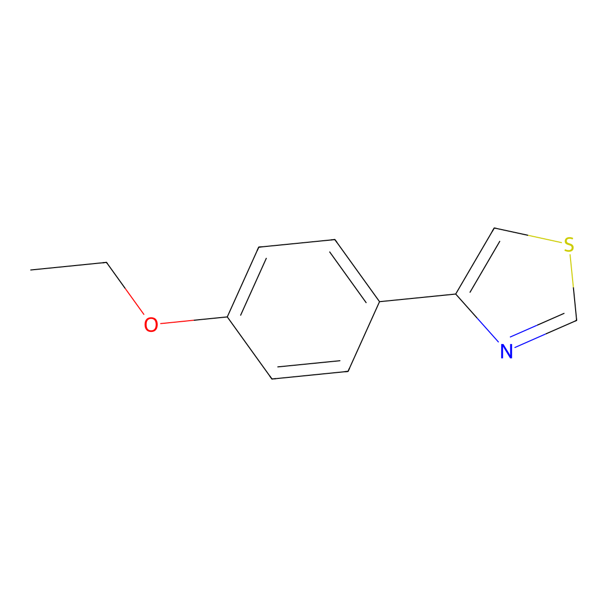 Thiazole, 4-(4-ethoxyphenyl)-(9CI) molecular structure, CAS 383143-63-3