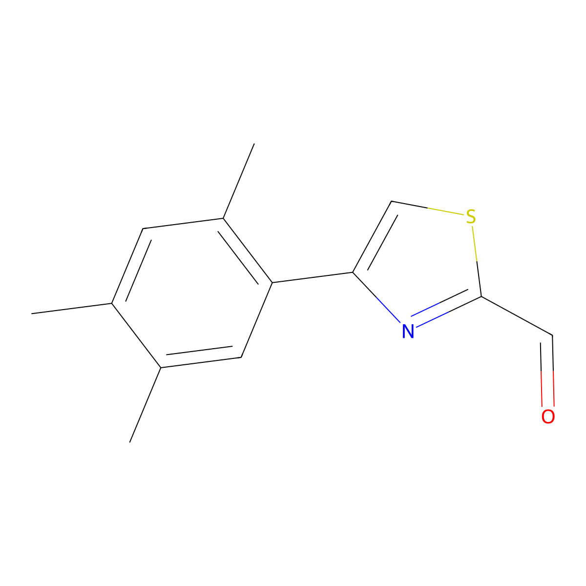 4-(2,4,5-Trimethylphenyl)-1,3-thiazole-2-carbaldehyde molecular structure, CAS 383144-14-7