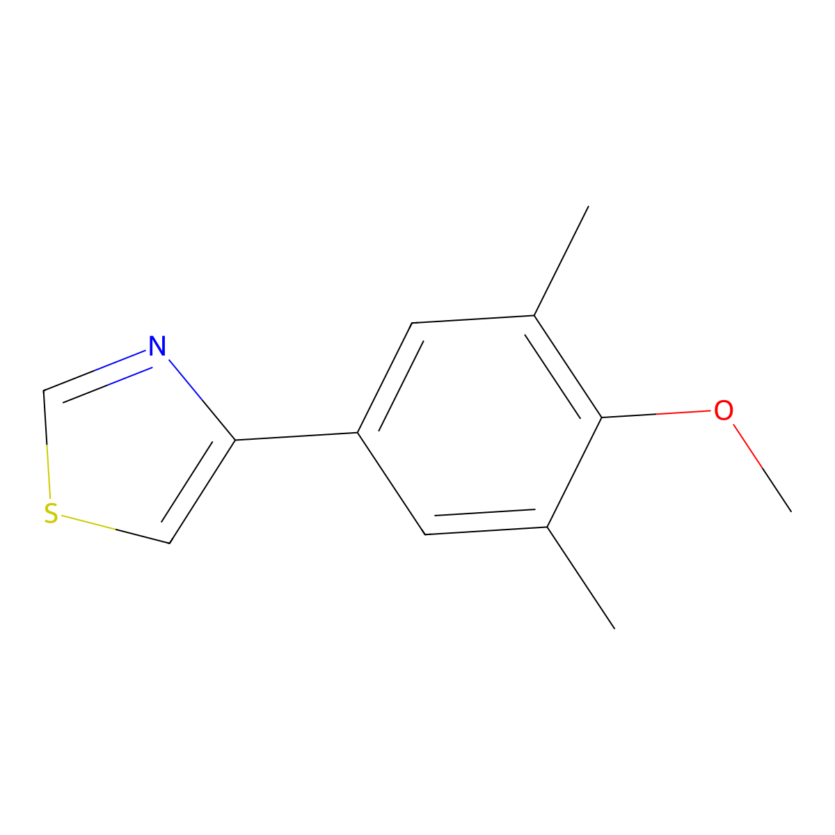 4-(4-Methoxy-3,5-dimethylphenyl)-1,3-thiazole molecular structure, CAS 383144-25-0