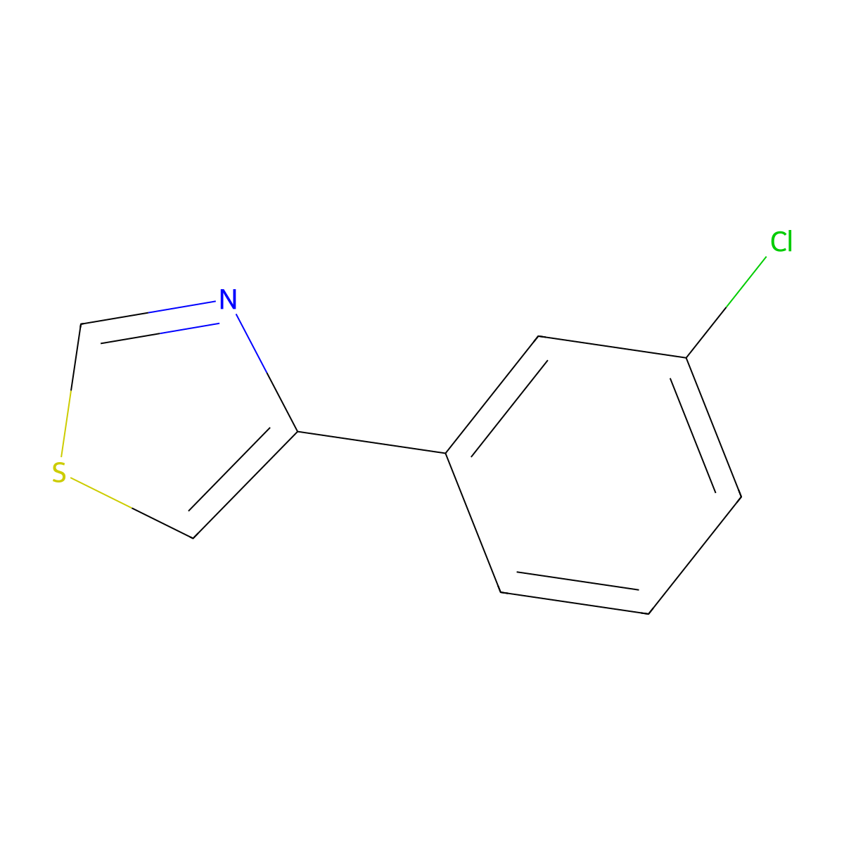 4-(3-Chlorophenyl)-1,3-thiazole molecular structure, CAS 383145-27-5
