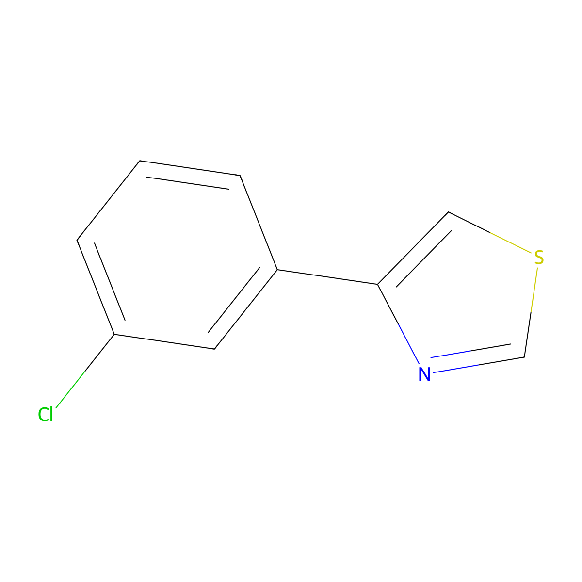 4-(3-Chlorophenyl)-1,3-thiazole molecular structure, CAS 383145-27-5