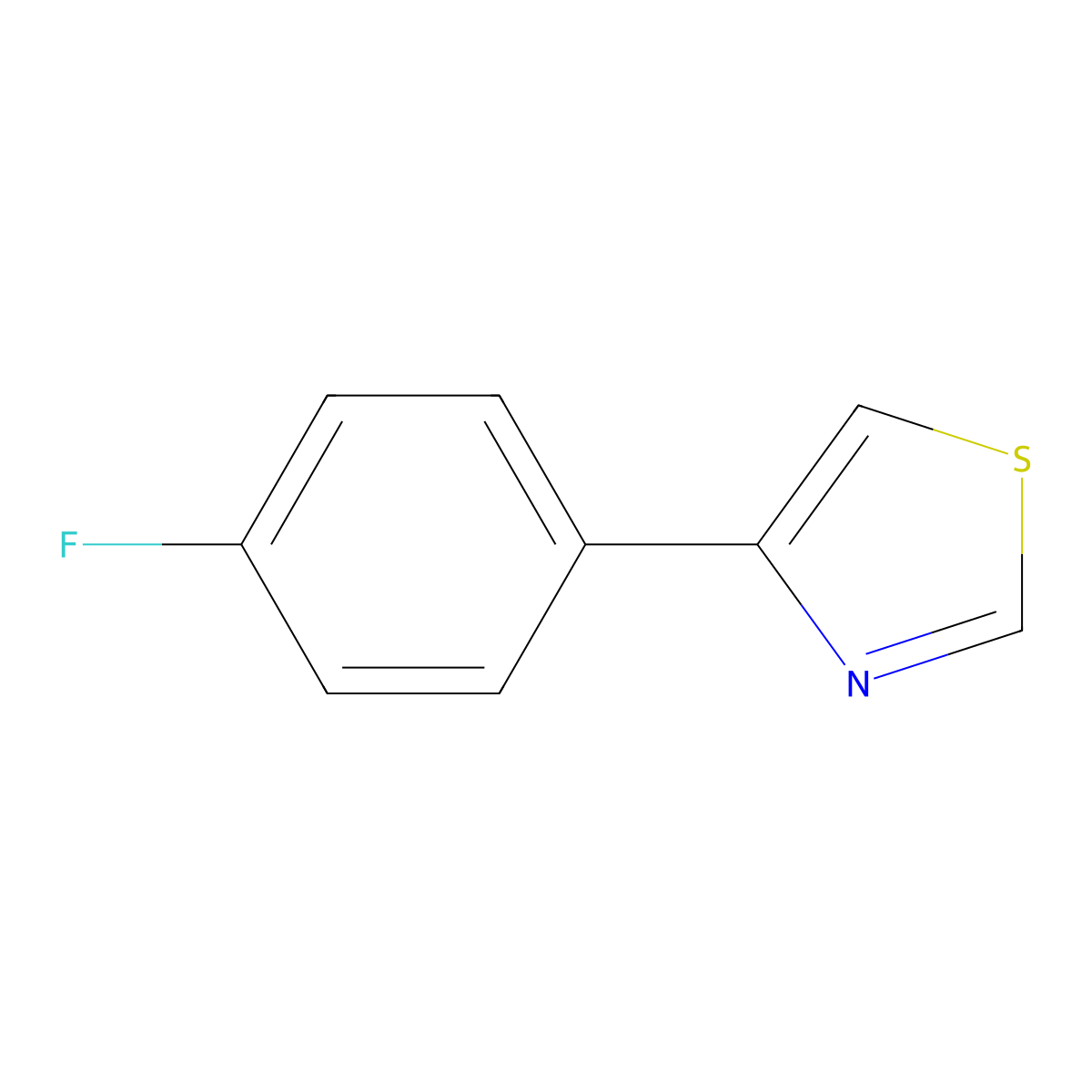 4-(4-Fluorophenyl)-1,3-thiazole molecular structure, CAS 383145-29-7
