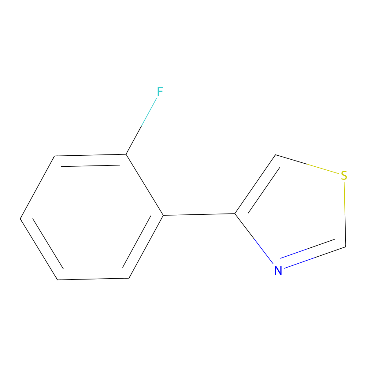 Thiazole, 4-(2-fluorophenyl)- molecular structure, CAS 383145-30-0