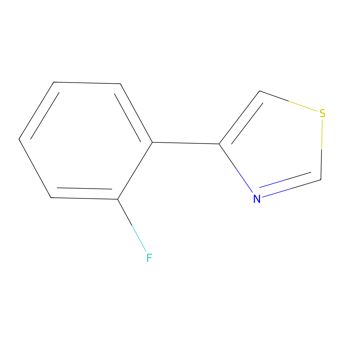 Thiazole, 4-(2-fluorophenyl)- molecular structure, CAS 383145-30-0