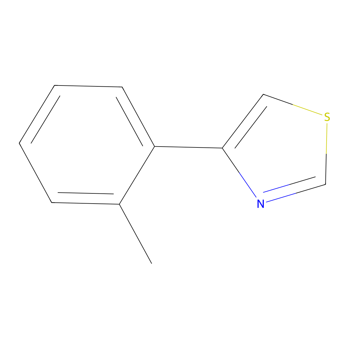 Thiazole, 4-(2-methylphenyl)- molecular structure, CAS 383145-34-4