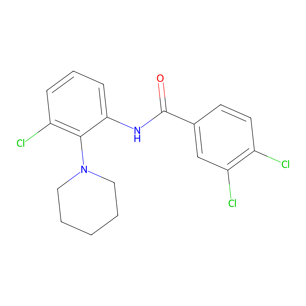 3,4-dichloro-N-(3-chloro-2-piperidinophenyl)benzenecarboxamide molecular structure, CAS 383145-55-9