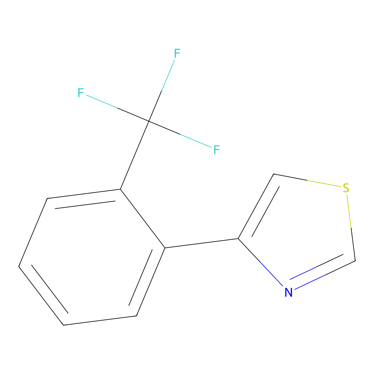 4-[2-(Trifluoromethyl)phenyl]-1,3-thiazole molecular structure, CAS 383145-68-4
