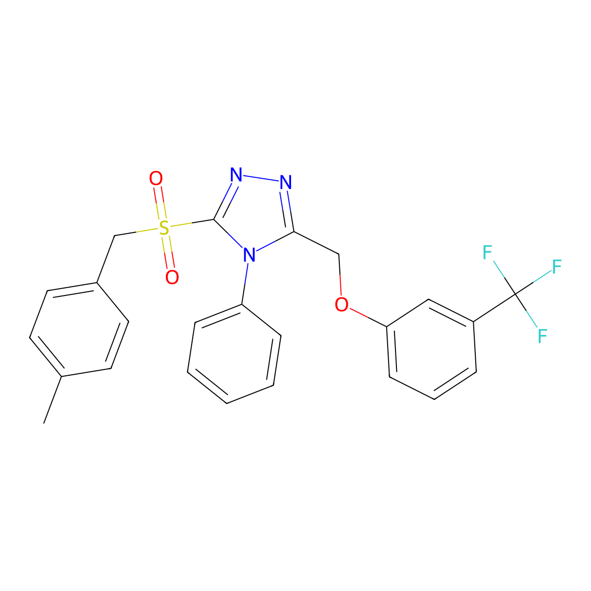 4-methylbenzyl 4-phenyl-5-{[3-(trifluoromethyl)phenoxy]methyl}-4H-1,2,4-triazol-3-yl sulfone molecular structure, CAS 383145-88-8