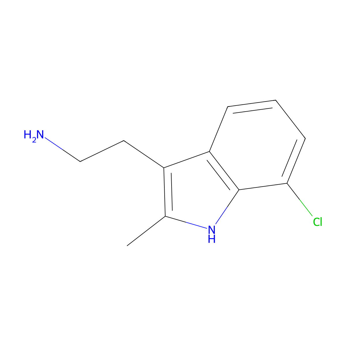 2-(7-Chloro-2-methyl-1H-indol-3-yl)ethanamine molecular structure, CAS 383145-89-9
