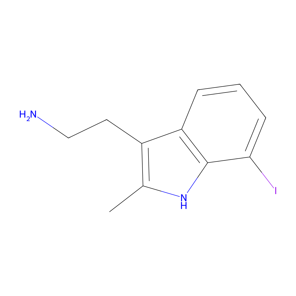 2-(7-iodo-2-methyl-1H-indol-3-yl)ethanamine molecular structure, CAS 383145-91-3