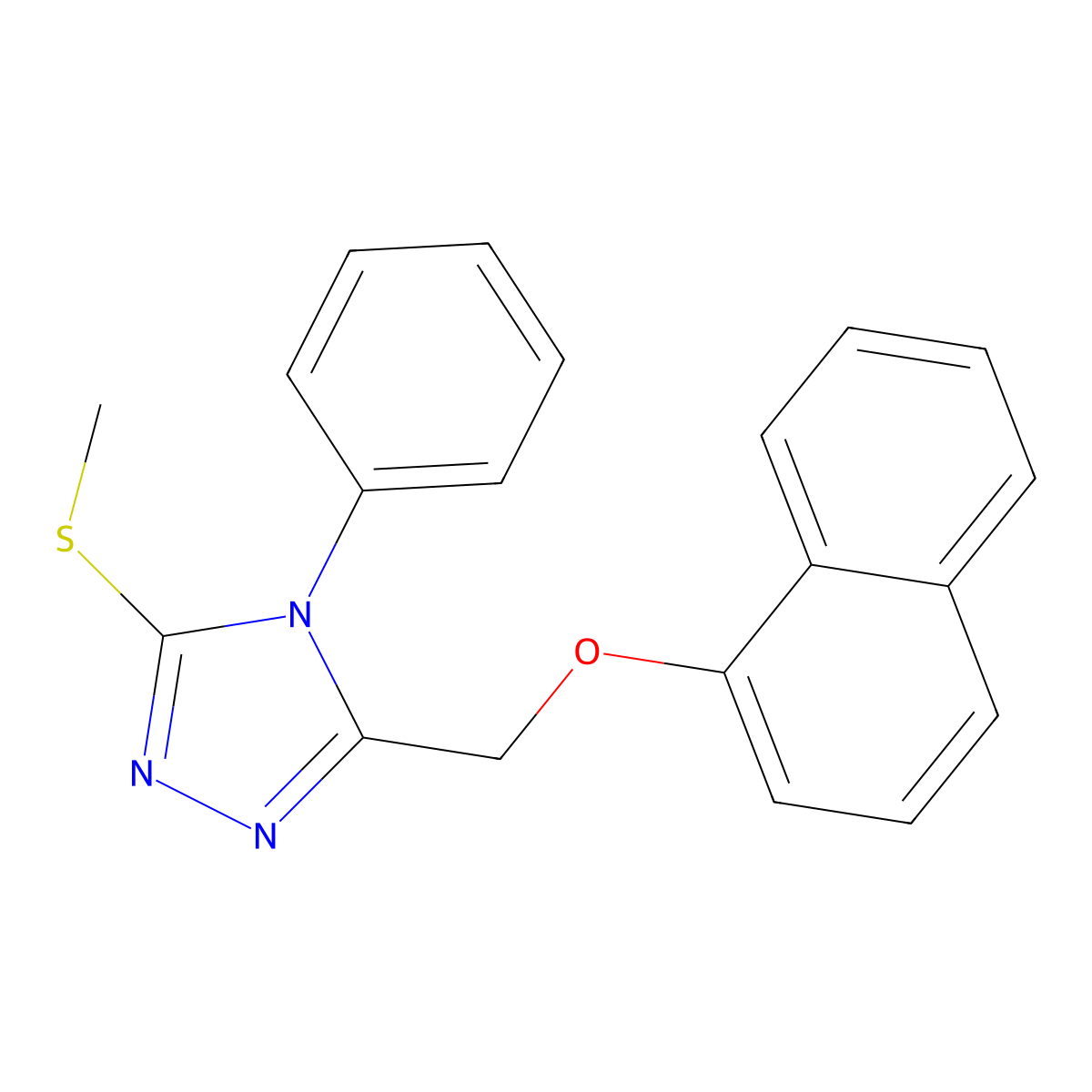 3-(methylsulfanyl)-5-[(1-naphthyloxy)methyl]-4-phenyl-4H-1,2,4-triazole molecular structure, CAS 383145-94-6