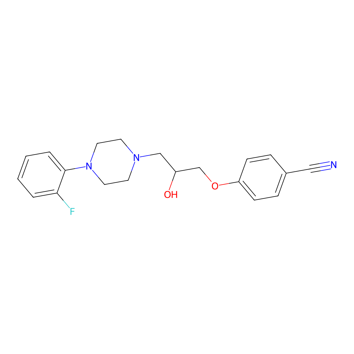 4-{3-[4-(2-Fluorophenyl)piperazino]-2-hydroxypropoxy}benzenecarbonitrile molecular structure, CAS 383145-99-1
