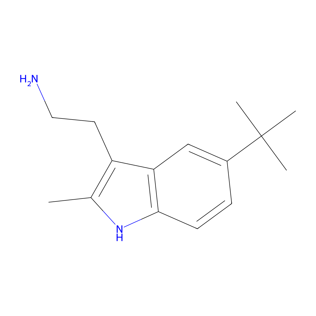 2-(5-tert-Butyl-2-methyl-1H-indol-3-yl)-ethylamine molecular structure, CAS 383146-02-9