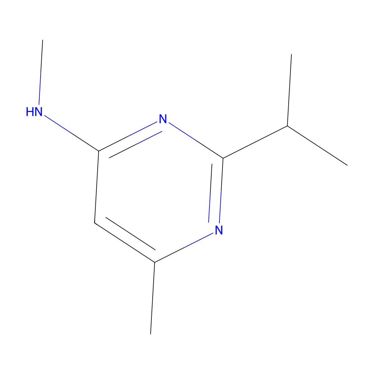 2-Isopropyl-N,6-dimethylpyrimidin-4-amine molecular structure, CAS 383146-03-0