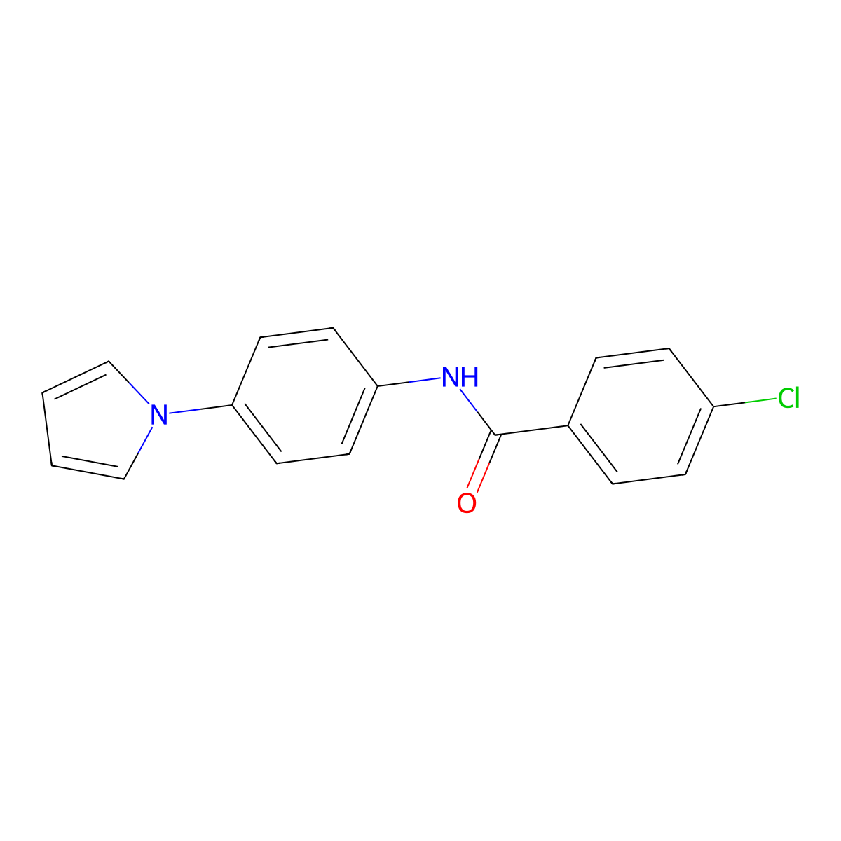 4-chloro-N-[4-(1H-pyrrol-1-yl)phenyl]benzenecarboxamide molecular structure, CAS 383146-05-2