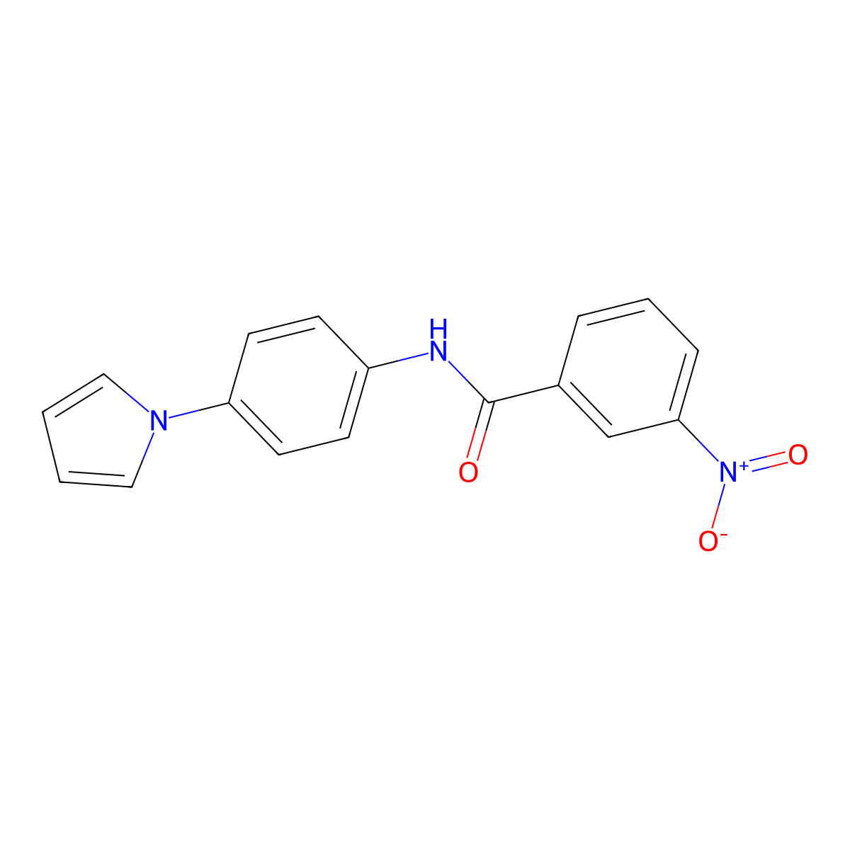 3-nitro-N-[4-(1H-pyrrol-1-yl)phenyl]benzenecarboxamide molecular structure, CAS 383146-07-4