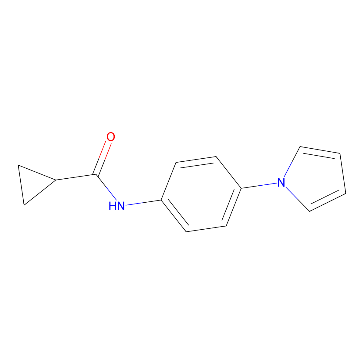 N-[4-(1H-pyrrol-1-yl)phenyl]cyclopropanecarboxamide molecular structure, CAS 383146-11-0