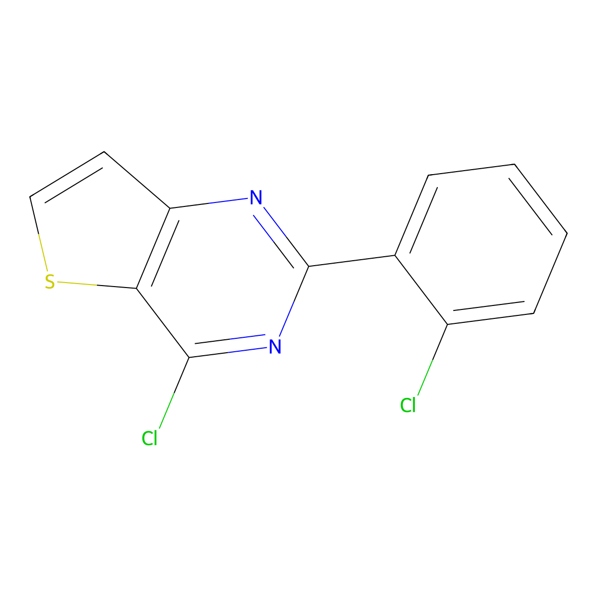 4-Chloro-2-(2-chlorophenyl)thieno[3,2-d]pyrimidine molecular structure, CAS 383146-17-6