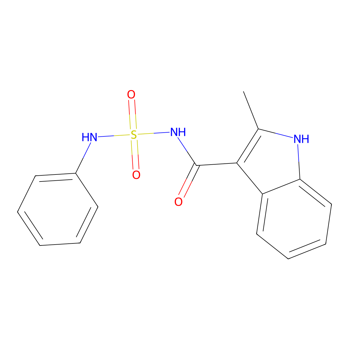 2-methyl-N-(phenylsulfamoyl)-1H-indole-3-carboxamide molecular structure, CAS 383146-29-0