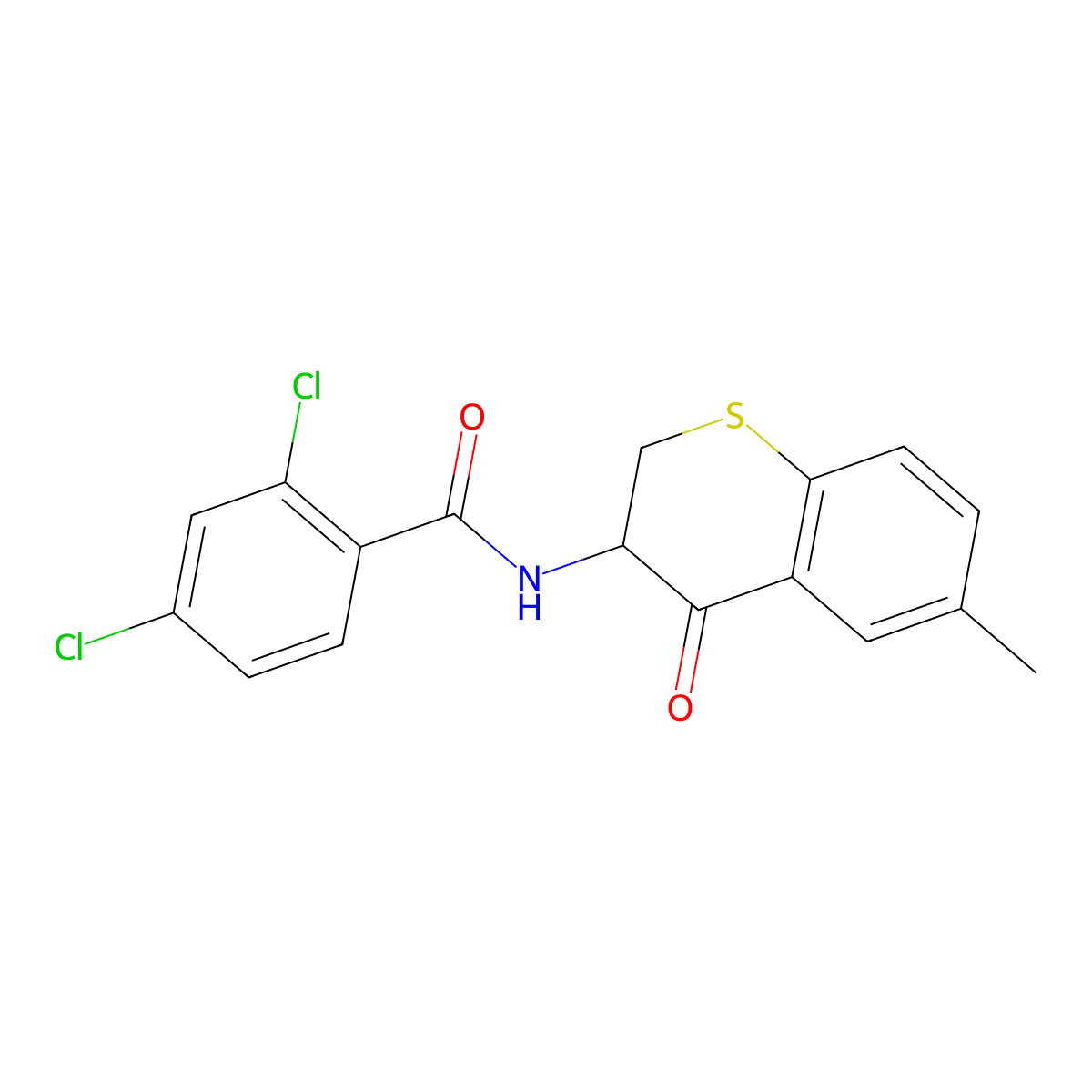2,4-dichloro-N-(6-methyl-4-oxo-3,4-dihydro-2H-thiochromen-3-yl)benzenecarboxamide molecular structure, CAS 383146-35-8