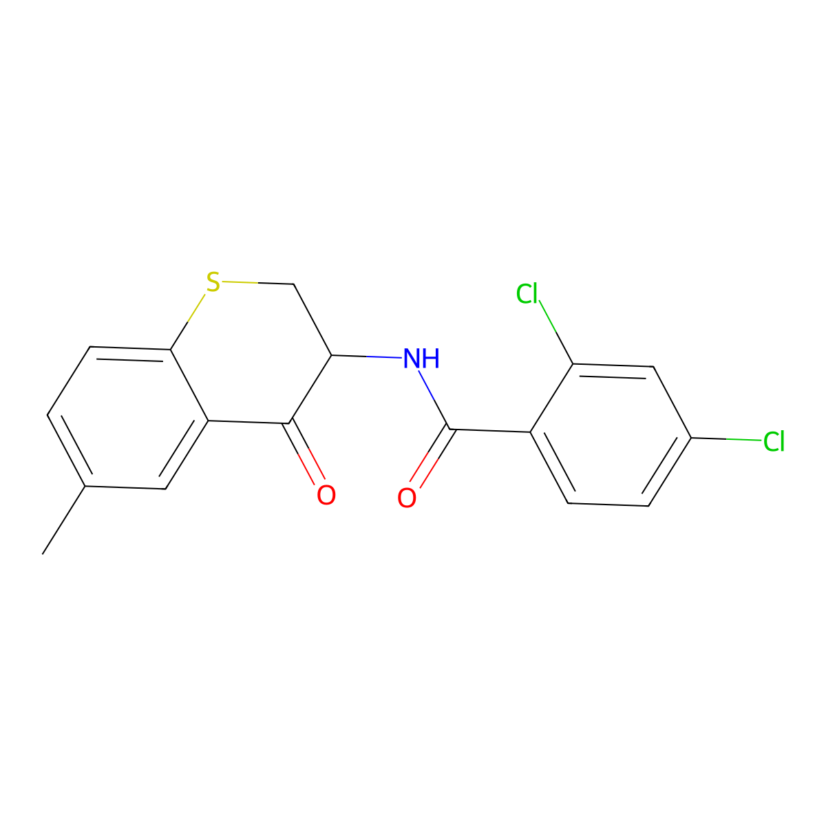 2,4-dichloro-N-(6-methyl-4-oxo-3,4-dihydro-2H-thiochromen-3-yl)benzenecarboxamide molecular structure, CAS 383146-35-8