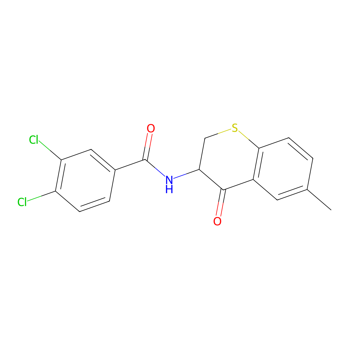 3,4-dichloro-N-(6-methyl-4-oxo-3,4-dihydro-2H-thiochromen-3-yl)benzenecarboxamide molecular structure, CAS 383146-49-4