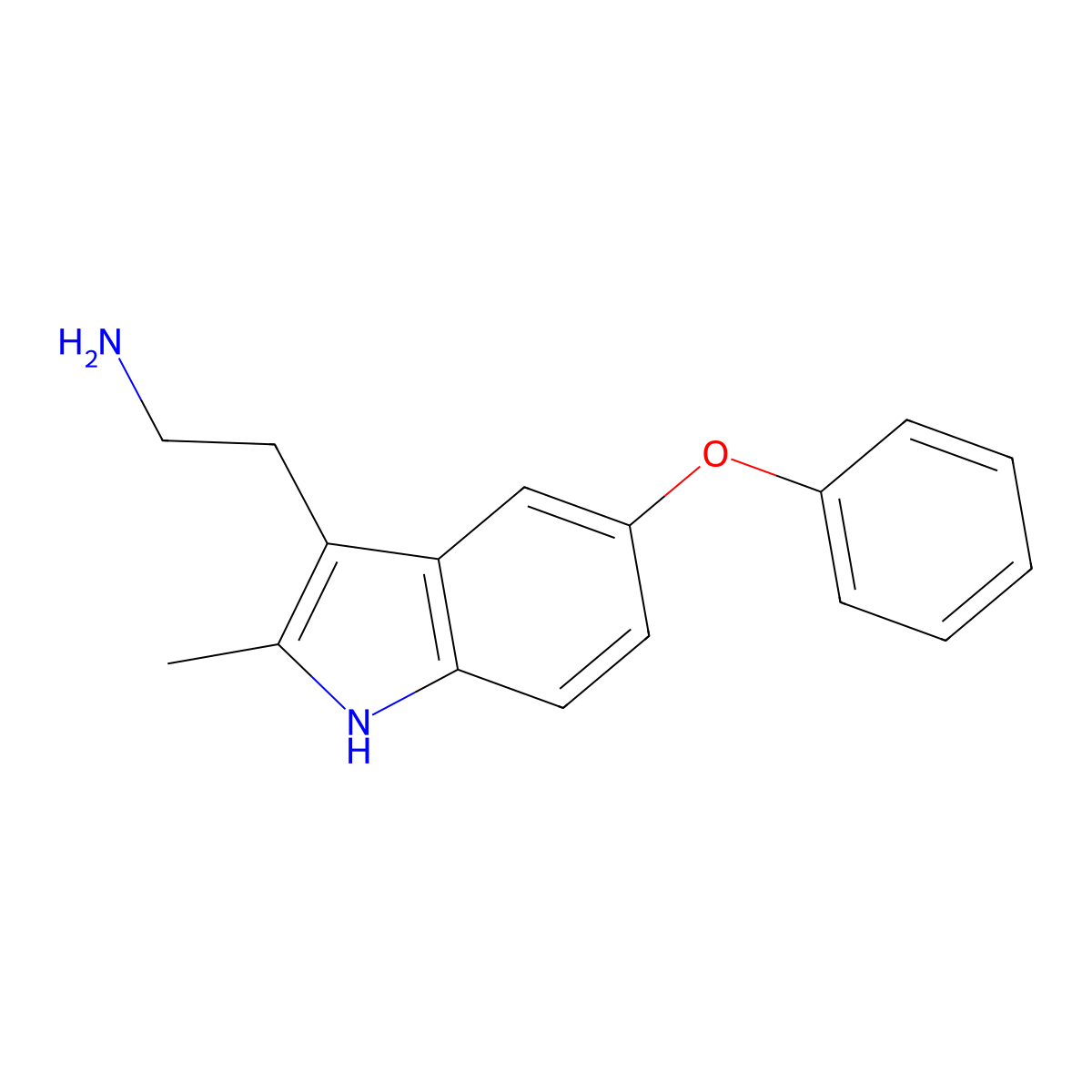 2-(2-methyl-5-phenoxy-1H-indol-3-yl)ethanamine molecular structure, CAS 383146-50-7