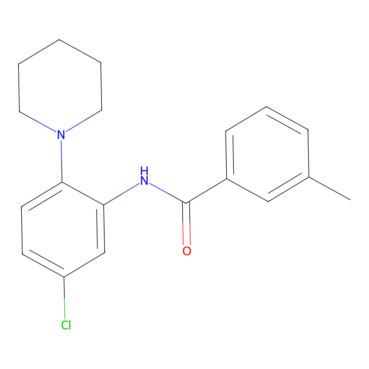 N-(5-chloro-2-piperidin-1-ylphenyl)-3-methylbenzamide molecular structure, CAS 383146-53-0
