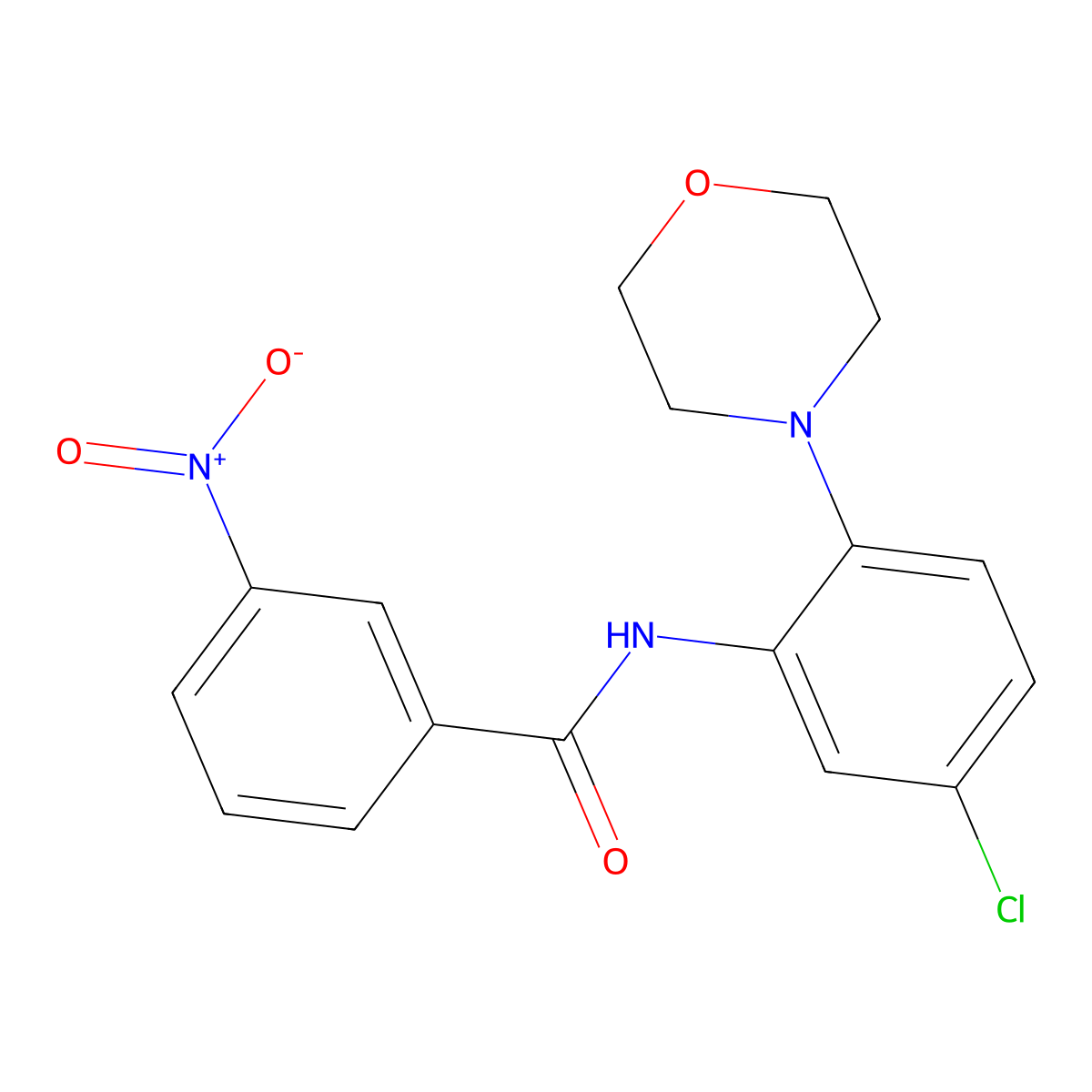 N-(5-chloro-2-morpholinophenyl)-3-nitrobenzenecarboxamide molecular structure, CAS 383146-61-0