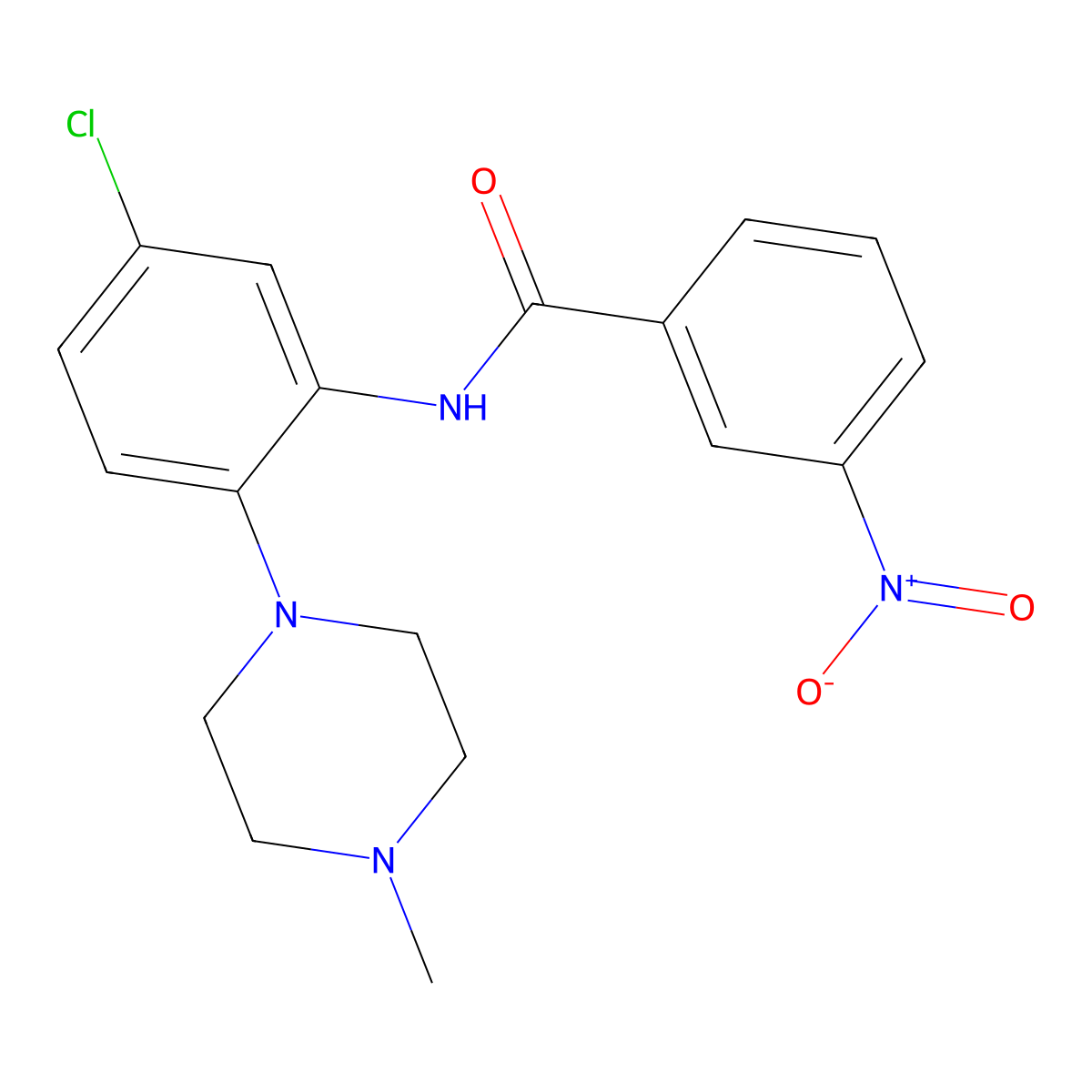 N-[5-chloro-2-(4-methylpiperazino)phenyl]-3-nitrobenzenecarboxamide molecular structure, CAS 383146-65-4