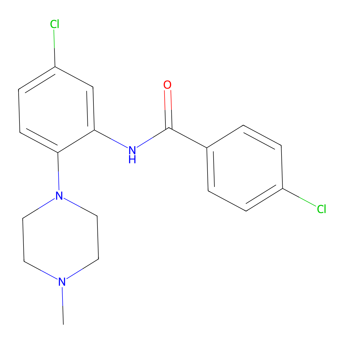 4-chloro-N-[5-chloro-2-(4-methylpiperazin-1-yl)phenyl]benzamide molecular structure, CAS 383146-67-6