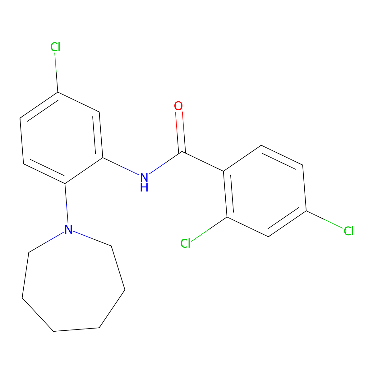 N-[2-(azepan-1-yl)-5-chlorophenyl]-2,4-dichlorobenzamide molecular structure, CAS 383146-68-7