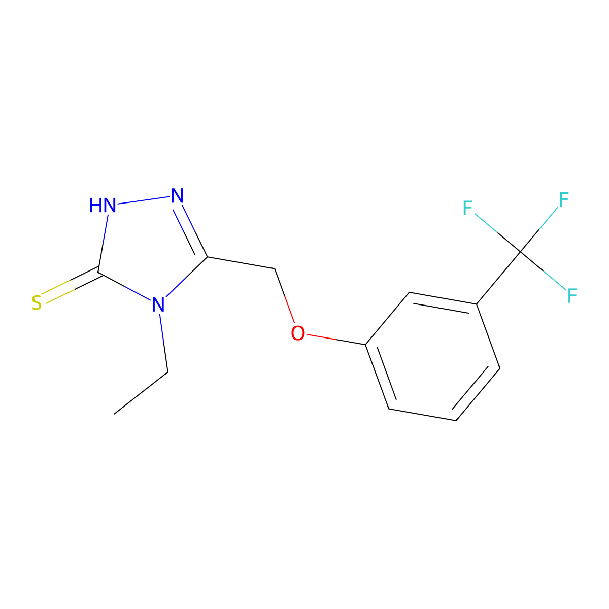 4-ethyl-5-{[3-(trifluoromethyl)phenoxy]methyl}-4H-1,2,4-triazole-3-thiol molecular structure, CAS 383146-69-8