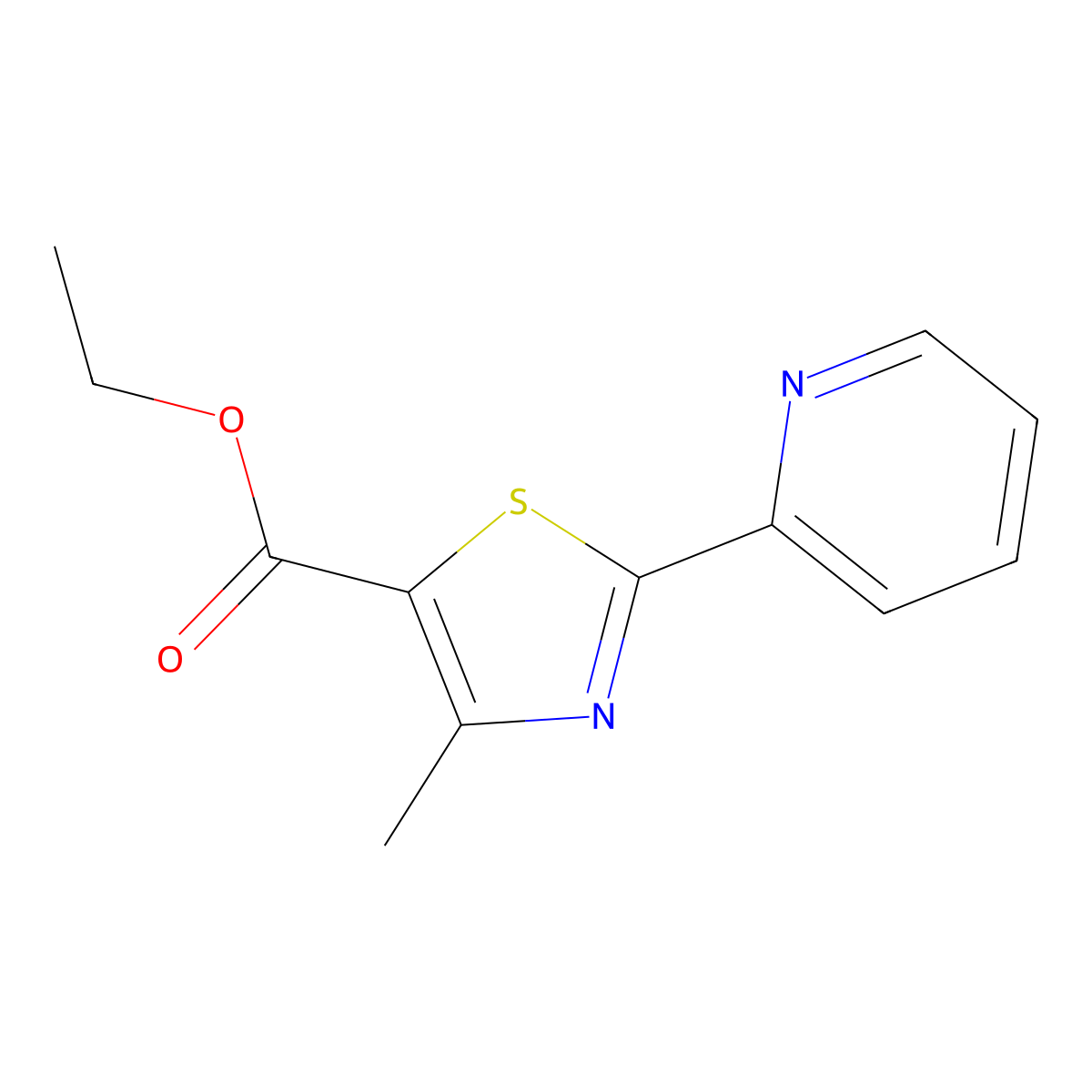 Ethyl 4-methyl-2-(pyridin-2-yl)thiazole-5-carboxylate molecular structure, CAS 383146-88-1