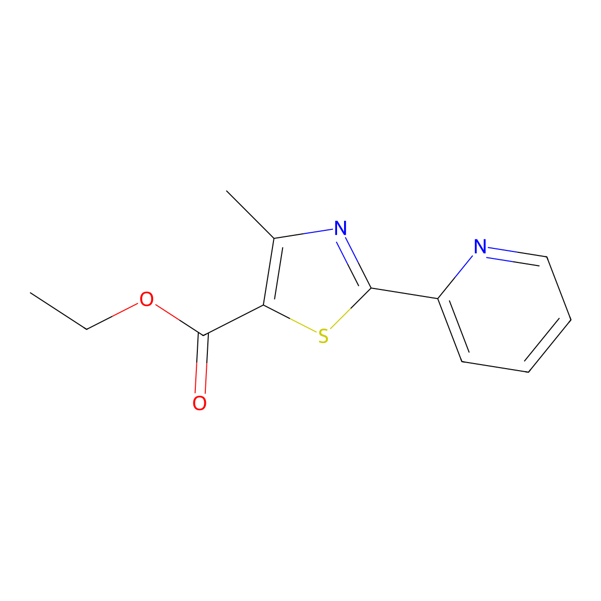 Ethyl 4-methyl-2-(pyridin-2-yl)thiazole-5-carboxylate molecular structure, CAS 383146-88-1