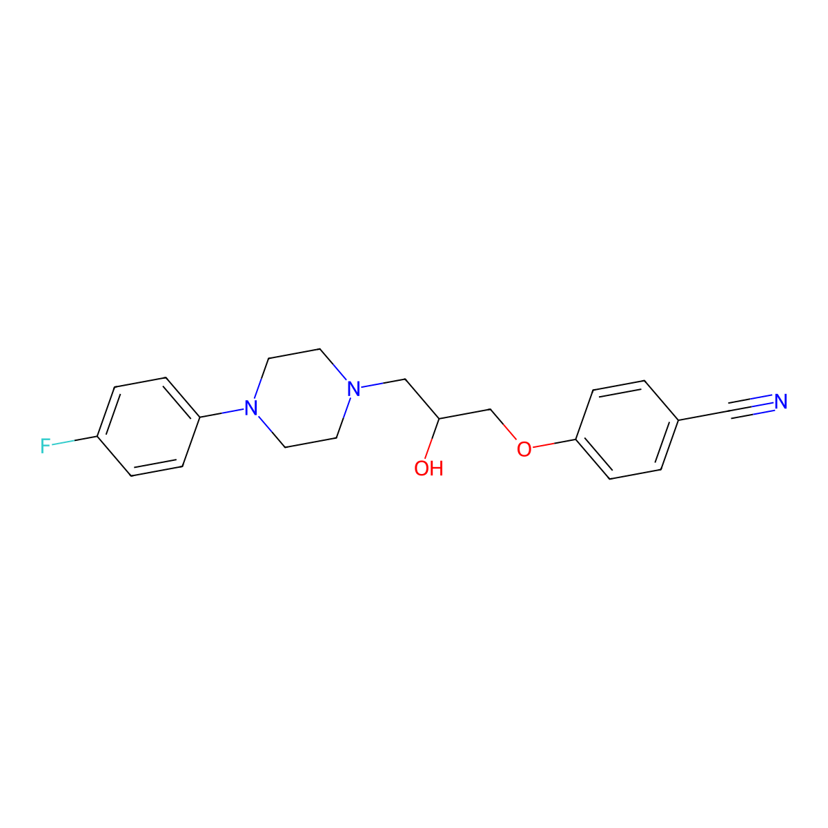 4-{3-[4-(4-Fluorophenyl)piperazino]-2-hydroxypropoxy}benzenecarbonitrile molecular structure, CAS 383147-03-3