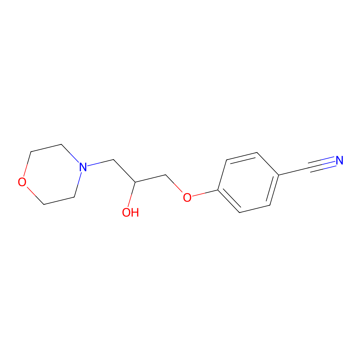 4-(2-Hydroxy-3-morpholinopropoxy)benzenecarbonitrile molecular structure, CAS 383147-05-5