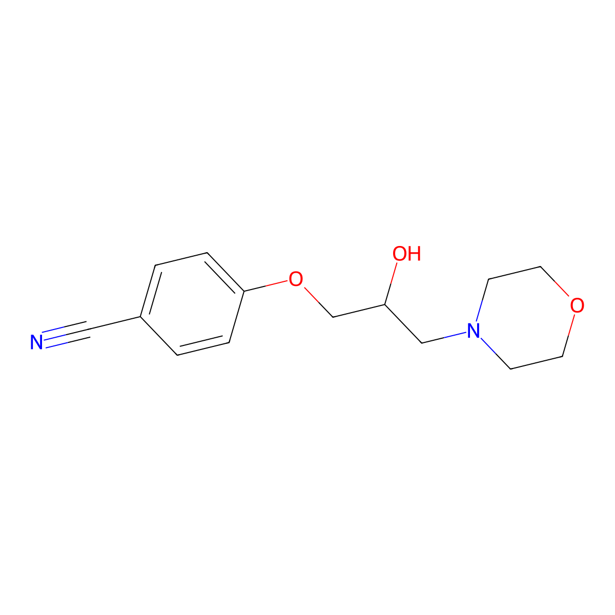 4-(2-Hydroxy-3-morpholinopropoxy)benzenecarbonitrile molecular structure, CAS 383147-05-5