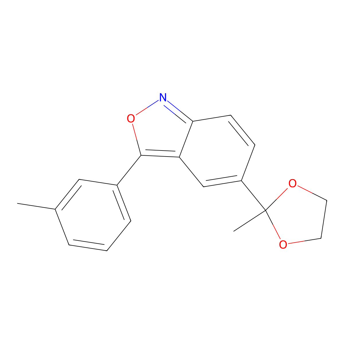 5-(2-Methyl-1,3-dioxolan-2-yl)-3-(3-methylphenyl)-2,1-benzoxazole molecular structure, CAS 383147-06-6