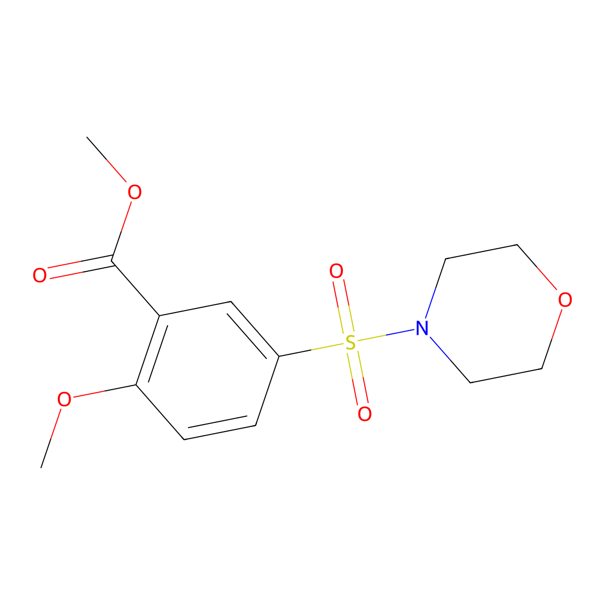 Methyl 2-methoxy-5-(morpholinosulfonyl)benzenecarboxylate molecular structure, CAS 383147-09-9