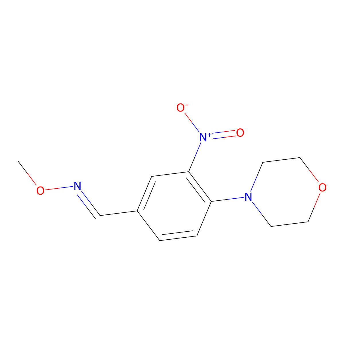 4-morpholino-3-nitrobenzenecarbaldehyde O-methyloxime molecular structure, CAS 383147-11-3