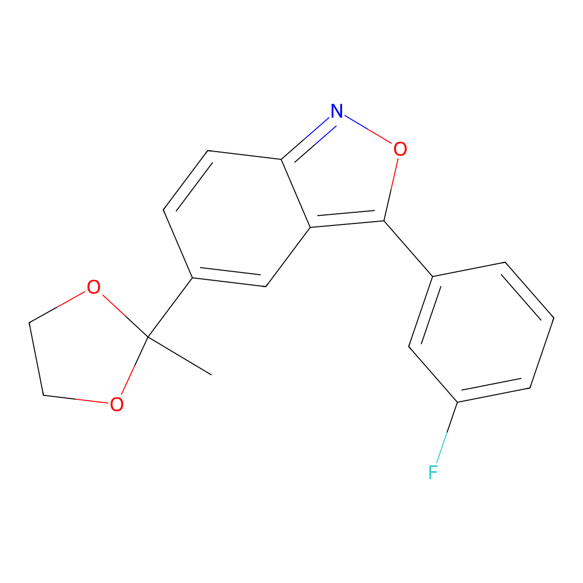 3-(3-Fluorophenyl)-5-(2-methyl-1,3-dioxolan-2-yl)-2,1-benzoxazole molecular structure, CAS 383147-30-6