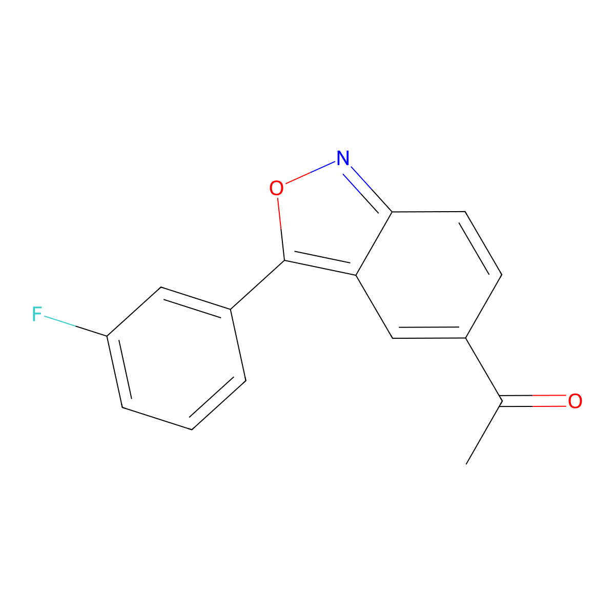 1-[3-(3-Fluorophenyl)-2,1-benzisoxazol-5-yl]-1-ethanone molecular structure, CAS 383147-36-2