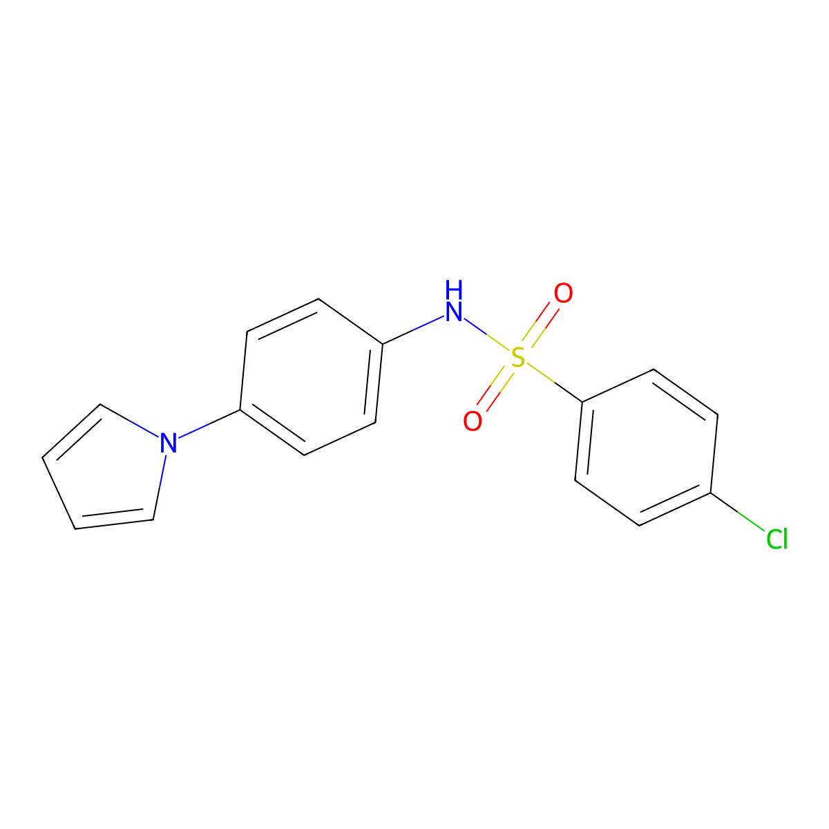 4-chloro-N-[4-(1H-pyrrol-1-yl)phenyl]benzenesulfonamide molecular structure, CAS 383147-39-5