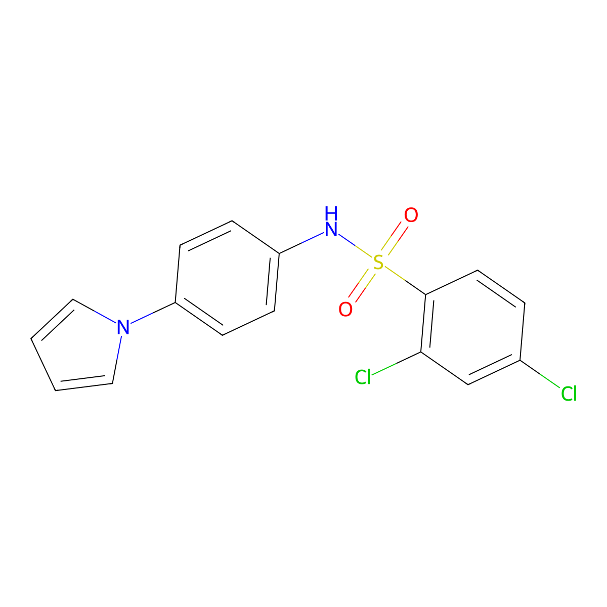 2,4-dichloro-N-[4-(1H-pyrrol-1-yl)phenyl]benzenesulfonamide molecular structure, CAS 383147-43-1